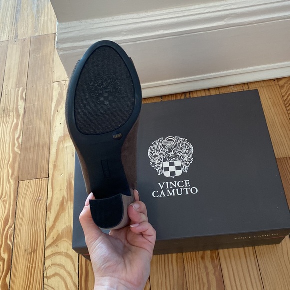 Vince Camuto Pewter Suede Military Booties Size 6 - Picture 3 of 4